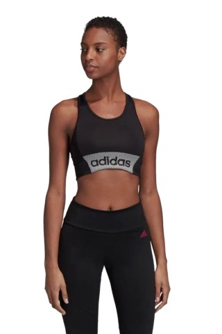 Bustiera sport femei Adidas Bra Logo D2M Negru
