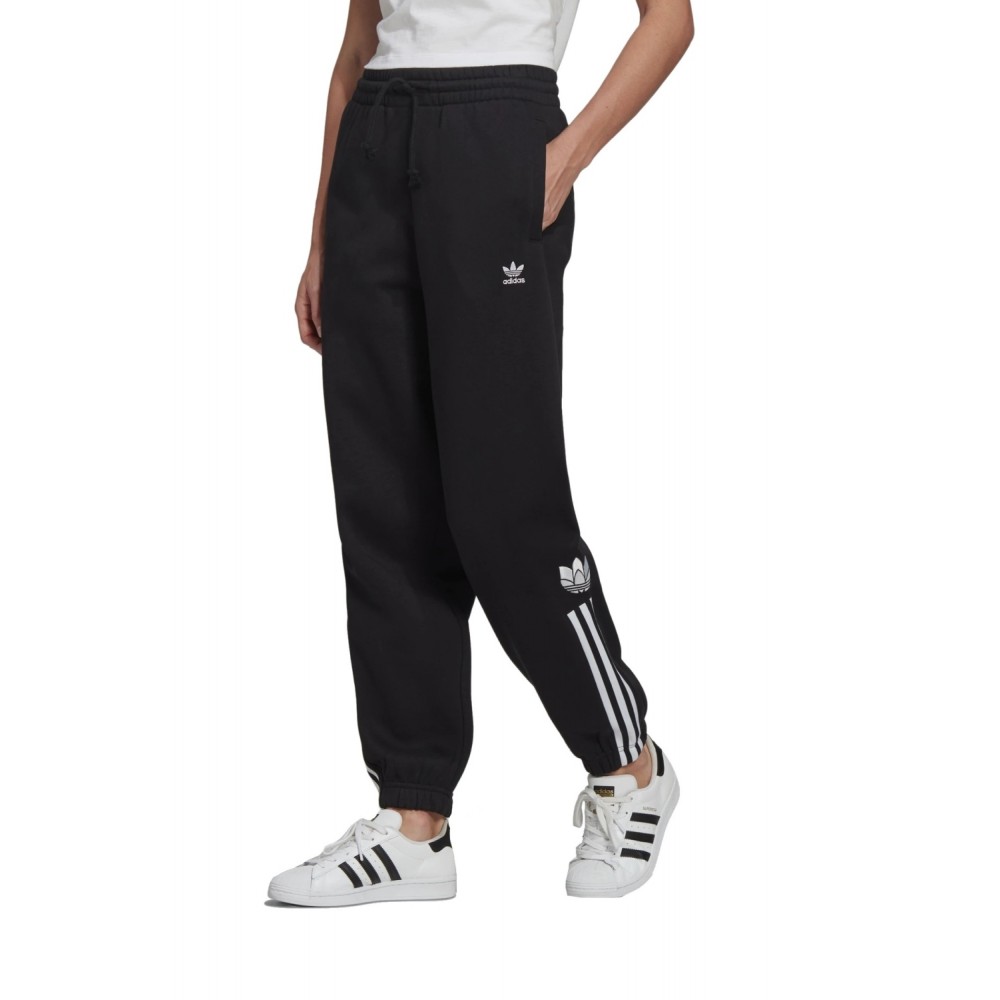 Pantaloni femei Adidas Lounge Fleece Negru